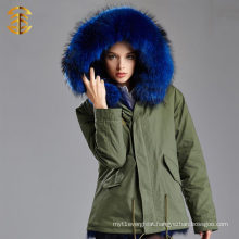 Women's Winter Thick Removable Fur Collar Coat Outerwear Fur Parka
